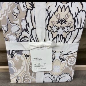 Pottery Barn Celeste Shower Curtain in Cream Gray and Black